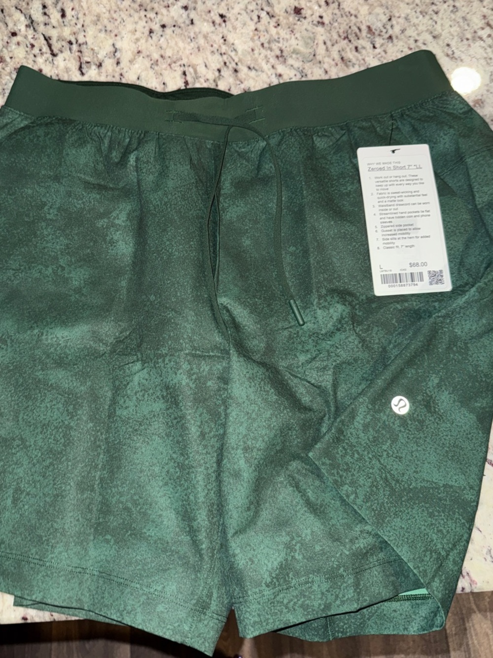 LULULEMON zero’d in short 7in LL Forest Green Athletic Shorts